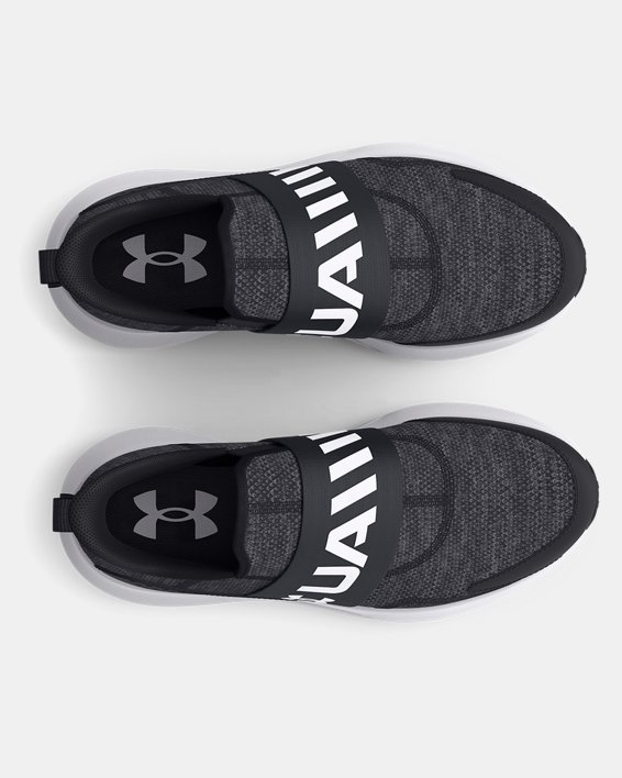 Boys' Grade School UA Surge 3 Slip Running Shoes in Black image number 2